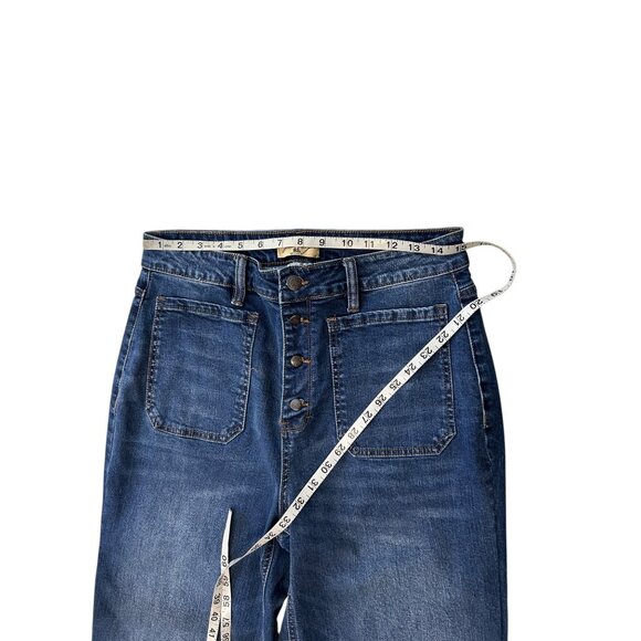 Gilded Age Wide-Leg Denim Crop Jeans With Button Fly Size 29 - Picture 7 of 12